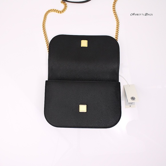 Tory Burch Emerson East West Flap Shoulder Bag Crossbody & Card Holder In Black - Picture 9 of 15